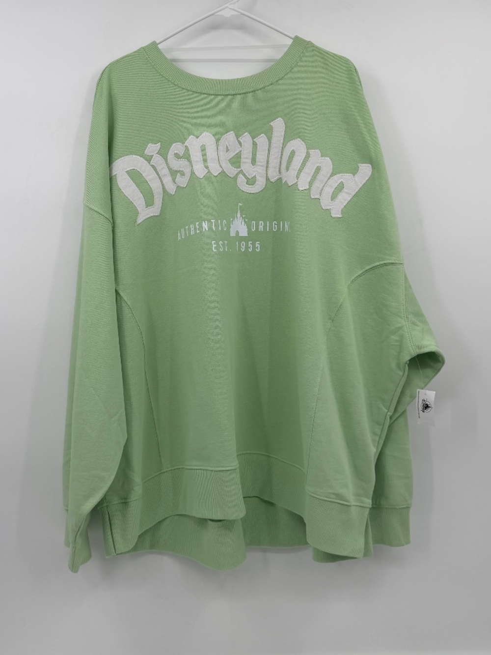 Disneyland Sweatshirt Adult 2X Pistachio Green Long Sleeve Crew Neck Embroidered
